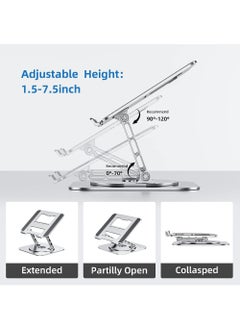 Trendify Adjustable Laptop Stand for Desk - Ergonomic Riser with 360° Rotating Base, Foldable Notebook Computer Holder, Compatible with MacBook Air/Pro, Dell XPS & More 10-17" Laptops  - Image 2