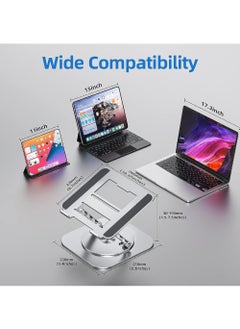 Trendify Adjustable Laptop Stand for Desk - Ergonomic Riser with 360° Rotating Base, Foldable Notebook Computer Holder, Compatible with MacBook Air/Pro, Dell XPS & More 10-17" Laptops  - Image 3