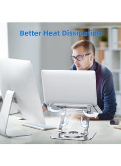 Trendify Adjustable Laptop Stand for Desk - Ergonomic Riser with 360° Rotating Base, Foldable Notebook Computer Holder, Compatible with MacBook Air/Pro, Dell XPS & More 10-17" Laptops  - Image 4