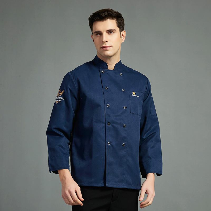 Summer Chef Work Clothes Men'S Short-Sleeved Thin Breathable Rear Kitchen Breathable Catering Long-Sleeved High-End Restaurant Clothes - Image 1
