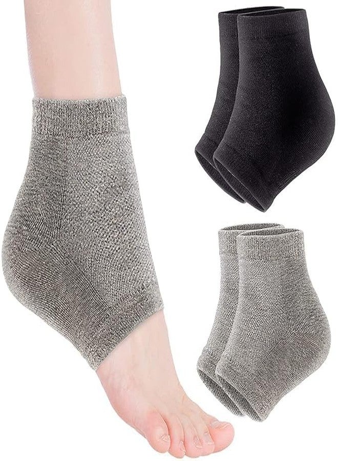 HBKOH Heel Pain Relief Silicone Gel Pad Heel Protector Socks with Spa Botanical for Men and Women Cotton Socks - Image 1
