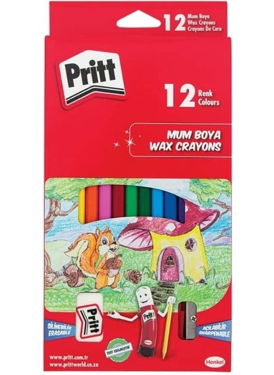 Pritt Erasable Pastel Crayons 12 Pieces 