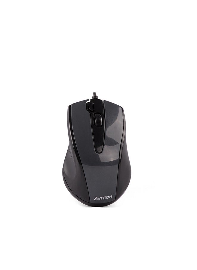 A4TECH Wired Mouse N-500F, 1200 DPI Resolution, 4 Button, Dust-resistant Wheel, With Screen Capture, Glossy Grey  - Image 1