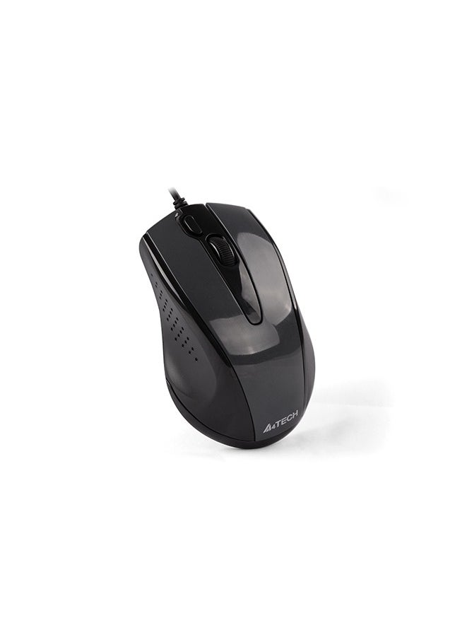 A4TECH Wired Mouse N-500F, 1200 DPI Resolution, 4 Button, Dust-resistant Wheel, With Screen Capture, Glossy Grey  - Image 2