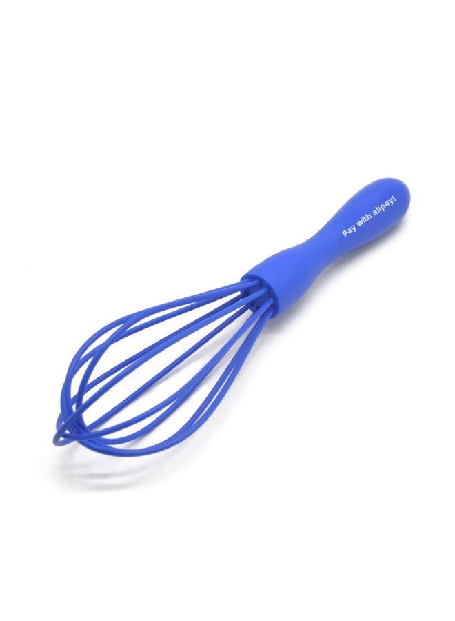 Manual Egg Beater Household Silicone Egg Beater Mini Stainless Steel Egg Beater Kitchen Gadgets-Color:Blue - Image 1