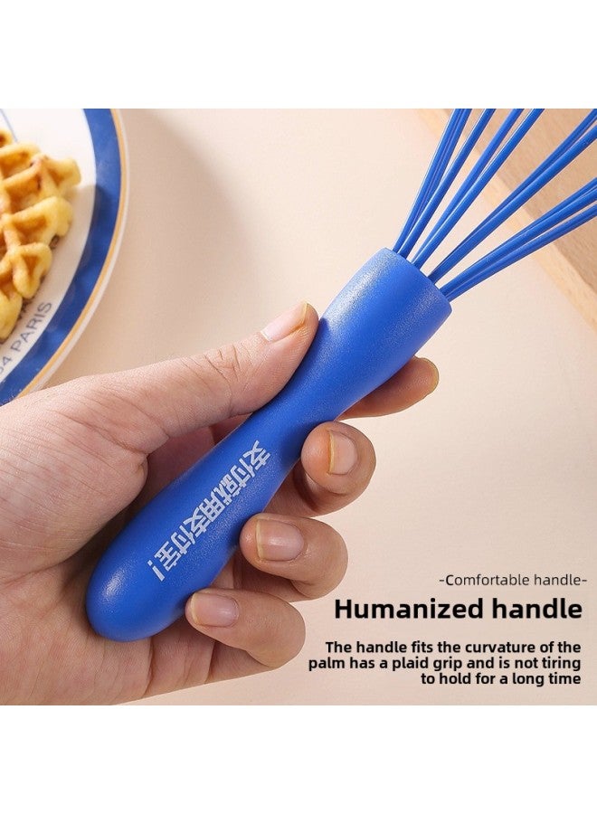 Manual Egg Beater Household Silicone Egg Beater Mini Stainless Steel Egg Beater Kitchen Gadgets-Color:Blue - Image 5