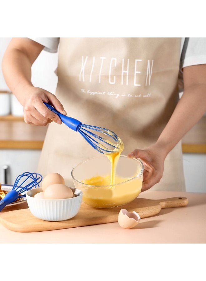 Manual Egg Beater Household Silicone Egg Beater Mini Stainless Steel Egg Beater Kitchen Gadgets-Color:Blue - Image 4