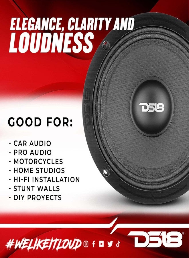 دي أس18 مكبر صوت سيارة متوسط المدى DS18 PRO-ZXI6M مقاس 6.5 بوصة بقوة 600 واط ومقاومة 8 أوم - مكبرات صوت أبواب عالية الجودة لنظام الصوت الاستريو في السيارة أو الشاحنة (مكبر صوت واحد) - Image 4