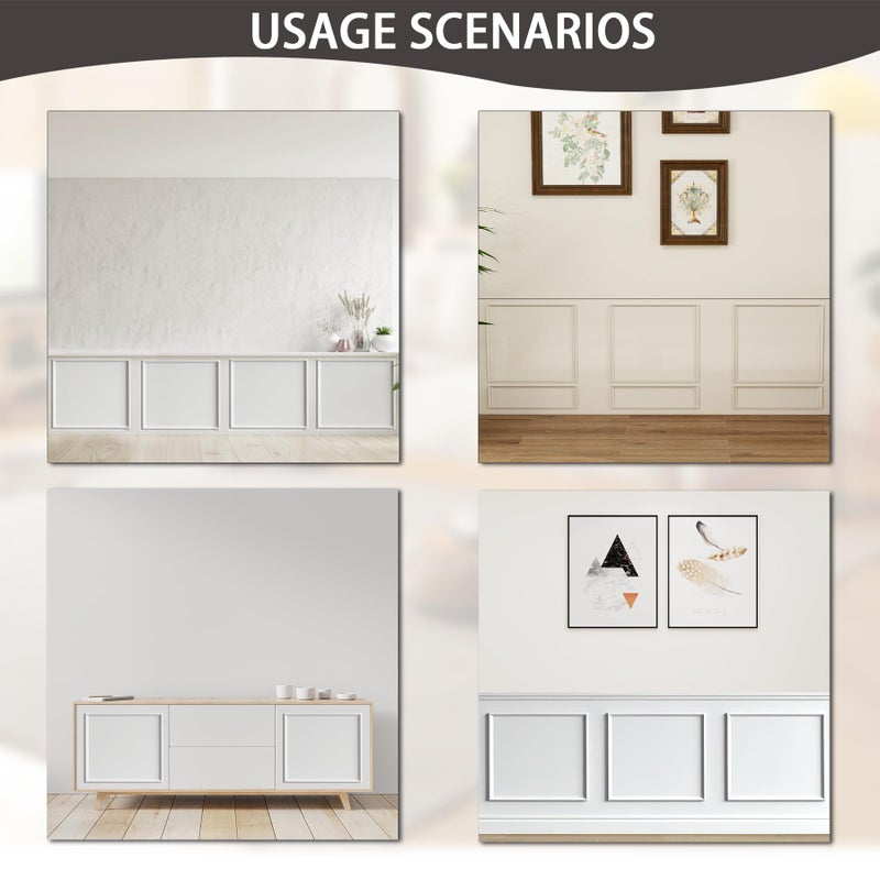 Lunghaa 3-Frame 20" x 20" Premade Accent Wall Molding Kit, Ready-to-Assemble Wainscoting Panels, Pre-Cut Chair Rail Moulding Trim Picture Frame for Home DÃ©cor - Image 2