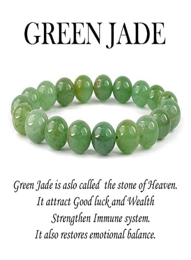 NEVINE GREEN JADE Crystal Bracelet Healing Reiki Crystal Bracelet Gemstone Bracelet Beaded Bracelet for Men Women Bead Size 8 mm With Certificate - Image 4