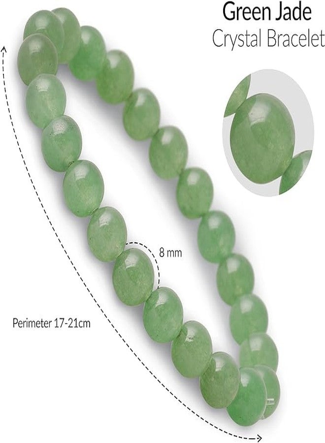 NEVINE GREEN JADE Crystal Bracelet Healing Reiki Crystal Bracelet Gemstone Bracelet Beaded Bracelet for Men Women Bead Size 8 mm With Certificate - Image 2