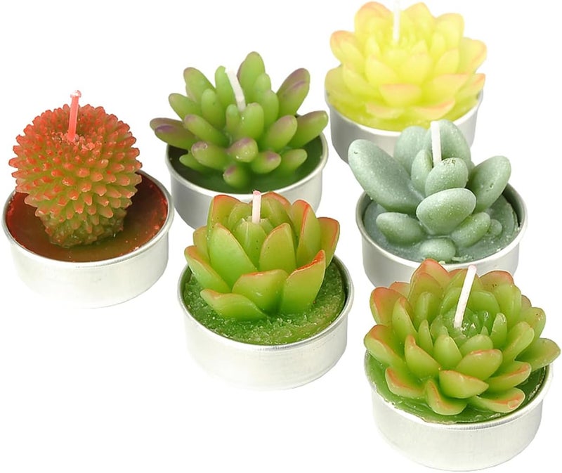 SSleng Cactus Tealight Candles, Handmade Delicate Succulent Cactus Candles（ Perfect for Birthday Party ,Wedding, Spa, Home Decor) - Image 3
