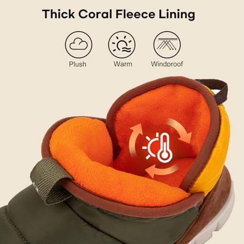 LongBay Mens Bootie Slippers with Memory Foam Indoor Outdoor Warm House Shoes Sport Lounge Camping Boots (9-10, Green) - Image 3