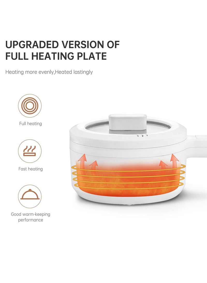 erorex Electric Hot Pot  Non Stick Pan 1.5L Mini Pot for Steak Fried Rice and More With Dual Power Adjustment and Steamer Perfect for Rapid Noodles Ramen Oatmeal Soup and More - Image 4