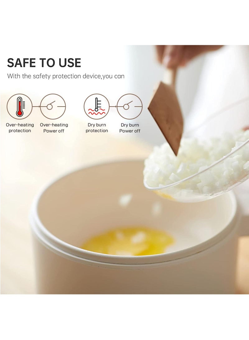 erorex Electric Hot Pot  Non Stick Pan 1.5L Mini Pot for Steak Fried Rice and More With Dual Power Adjustment and Steamer Perfect for Rapid Noodles Ramen Oatmeal Soup and More - Image 5