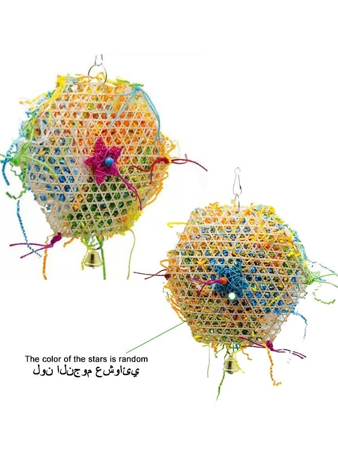 ألعاب الببغاء الطيور 2 حزمة الطيور معلقة العلف لعبة التقطيع قفص الطيور الملحقات الأعشاب البحرية لعبة الجدار العلف للطيور للطيور الصغيرة المتوسطة الصغيرة - Image 1