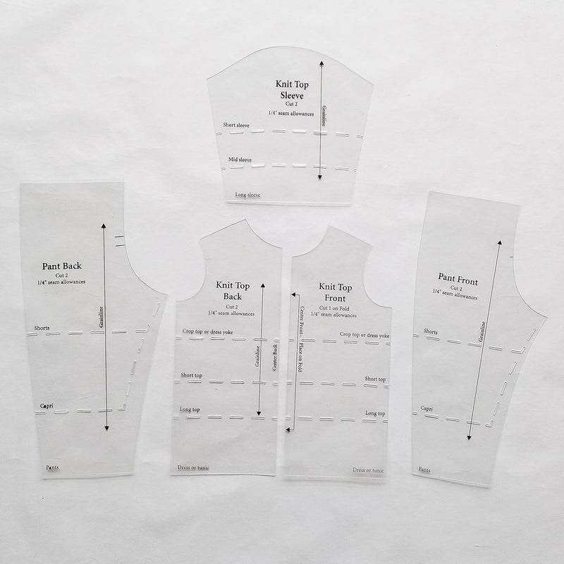 HONEYSEW Quick Trace Doll Fashions Templates for 18" Dolls with 5pcs Quilting Rulers and Sewing Instruction - Image 2