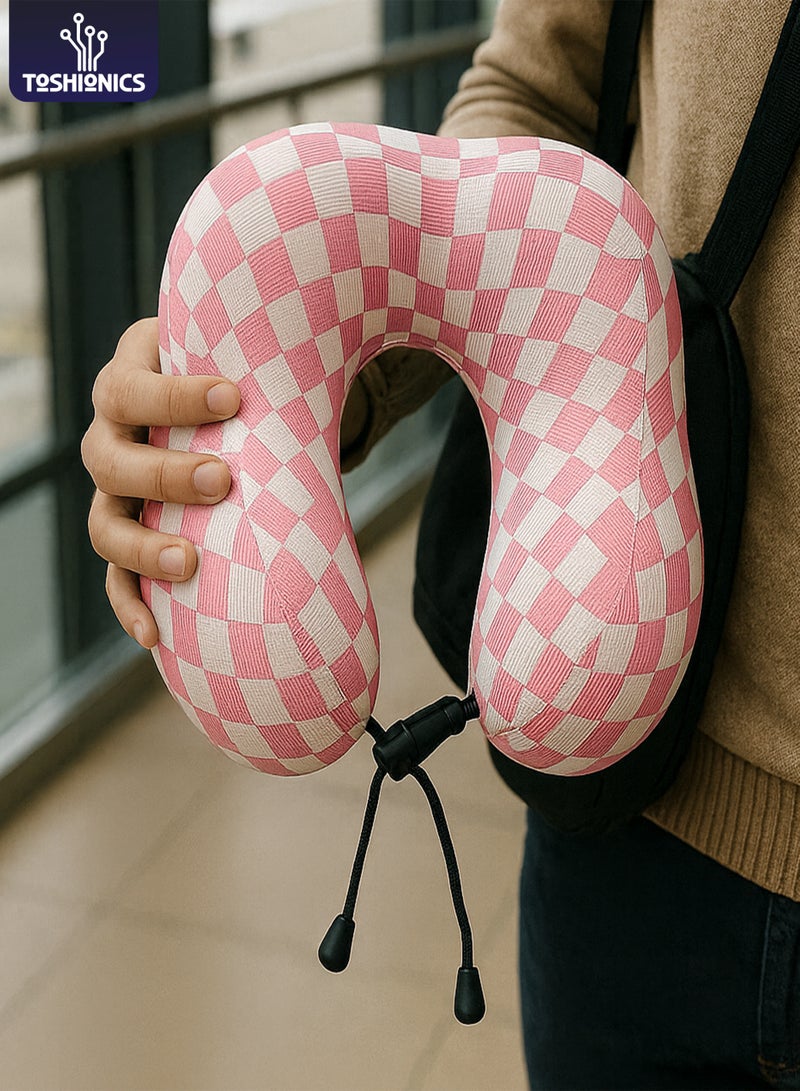 Toshionics Soft Memory Foam U-Shaped Pillow for Kids & Adults – Perfect for Airplane, Car, Office, and Home Use - Image 1