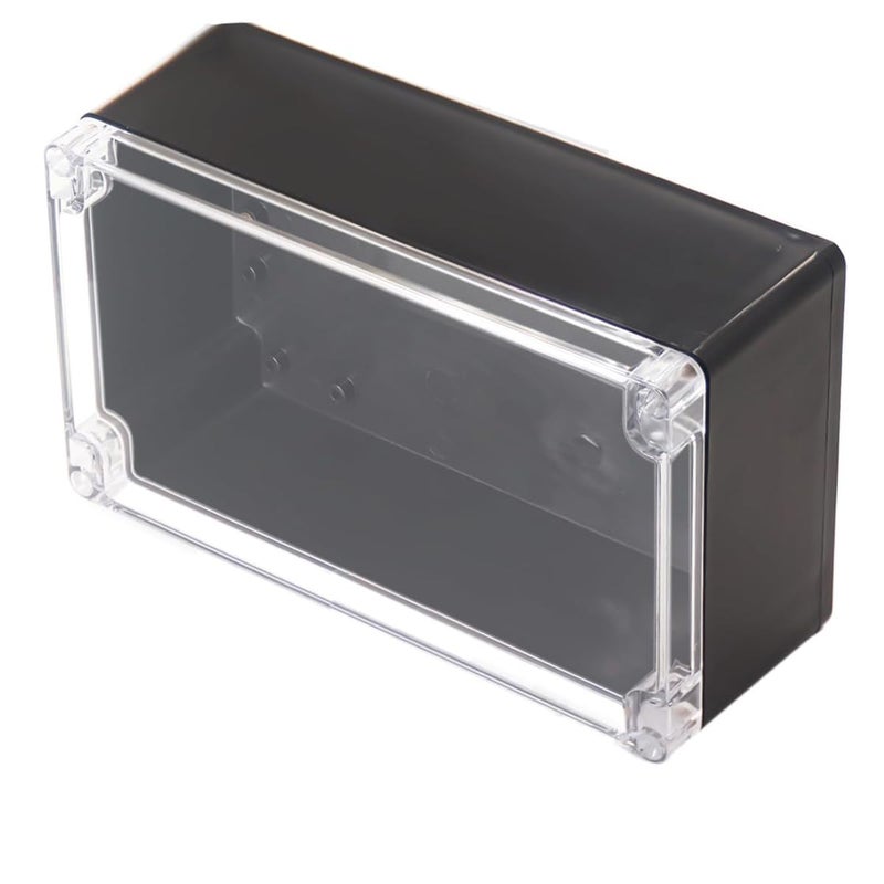 Otdorpatio Project Box Ip65 صندوق توصيل مقاوم للماء ABS بلاستيك أسود صناديق كهربائية لتقوم بها بنفسك حافظة مشروع إلكترونية حاوية طاقة غطاء شفاف 7.87 بوصة × 4.72 بوصة × 2.95 بوصة - Image 1