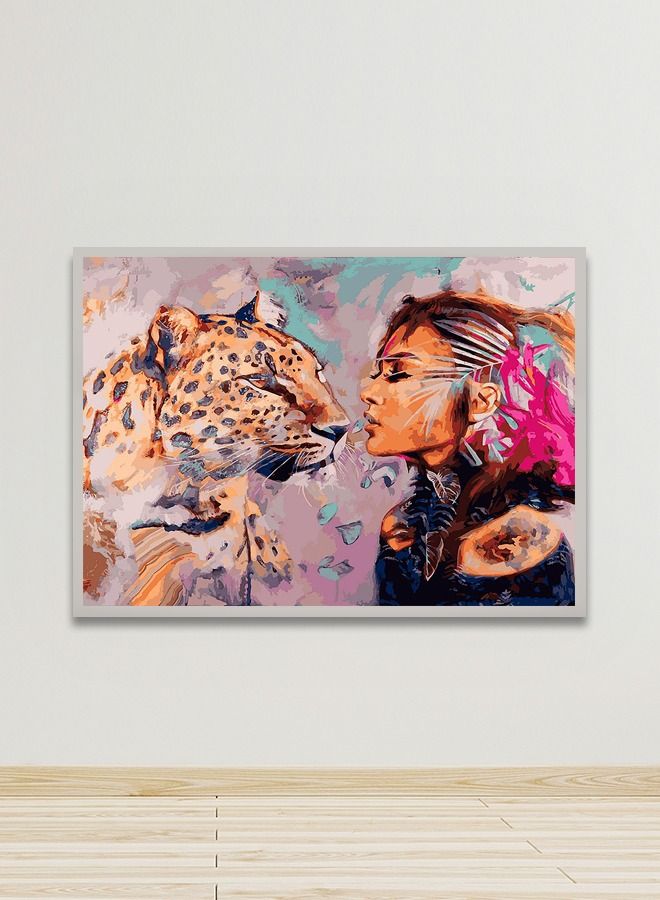 Marktna Canvas Wall Art For Wall Decoration, Modern Design, With A Hollow Silver Frame, Size (120x80),One Piece - Image 1