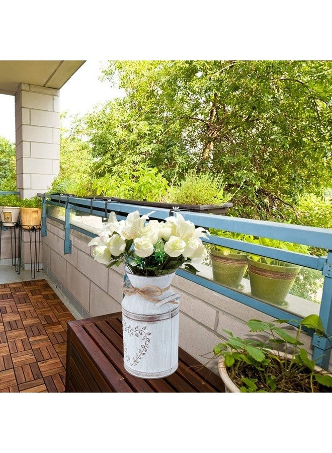 Cabilock Clear Flower Vase 2Pc Shabby Chic Metal Vase Rustic Metal Rustic Farmhouse Flower Vase Vintage Jug Vase Galvanized Milk Can Holder For Home Office Decor Decor Vases - Image 5