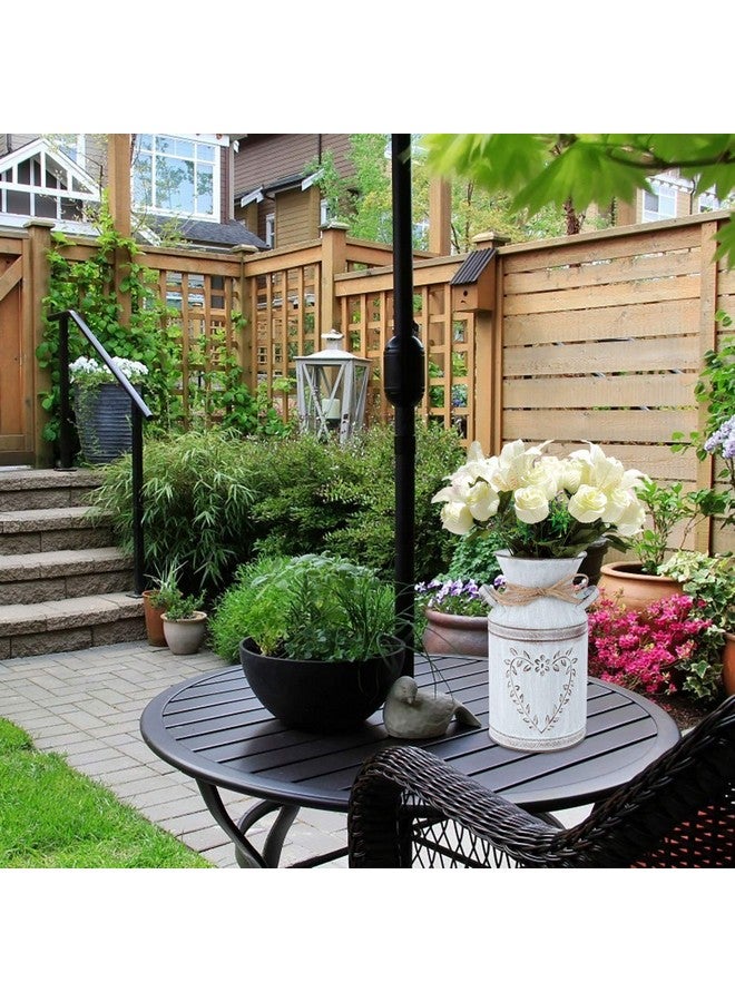 Cabilock Clear Flower Vase 2Pc Shabby Chic Metal Vase Rustic Metal Rustic Farmhouse Flower Vase Vintage Jug Vase Galvanized Milk Can Holder For Home Office Decor Decor Vases - Image 4