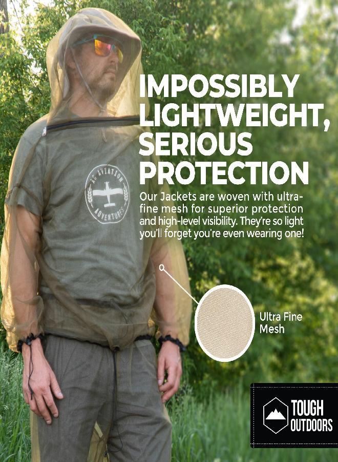 Tough Outdoors Mosquito Jacket - Net Bug Jacket w/Hood - Mesh Bug Jacket for Outdoor Protection from Bugs, Flies, Gnats, No-See-Ums & Midges - Mosquito Proof Clothing for Men & Women - w/Free Carry Pouch  - Image 2