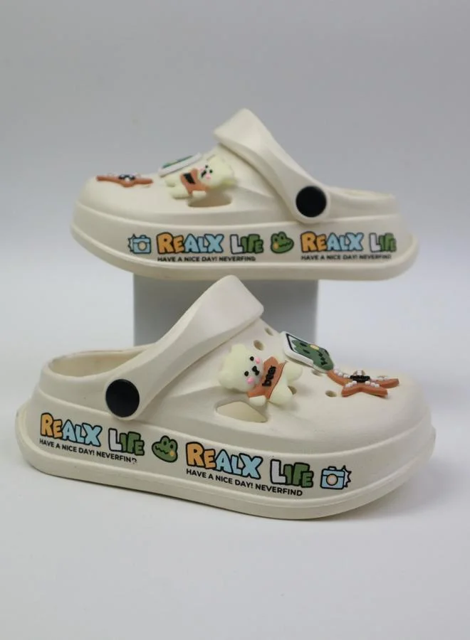 تايك تو Girls White Clogs with Charms