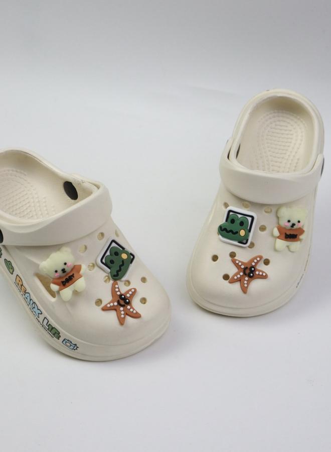 Take Two Girls White Clogs with Charms - Image 1