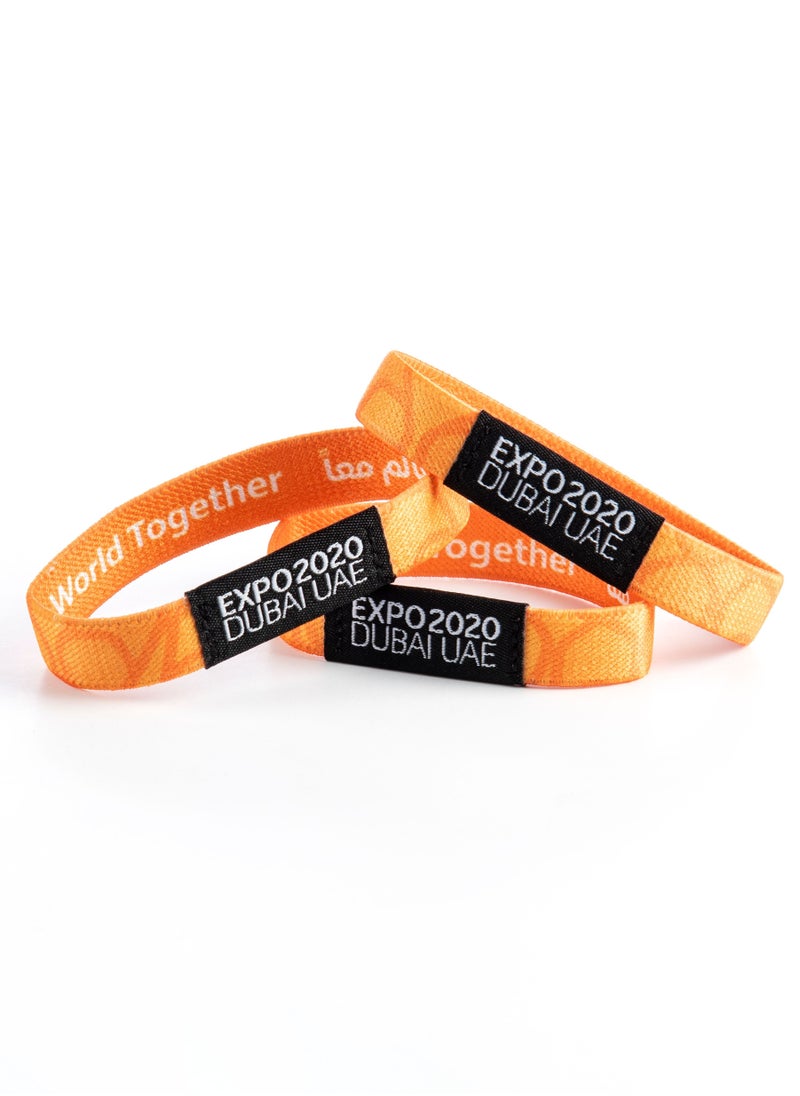 EXPO 2020 DUBAI UAE - Pack of Two Orange color - Official Expo 2020 Dubai Opportunity Wristband - Image 1