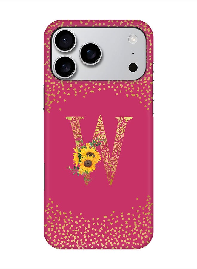 For iPhone 17 Pro Max,Case, [Compatible with MagSafe] Magnetic cover Slim fit Protection Matte, - Custom Floral Monogram - W ( Deep Pink )