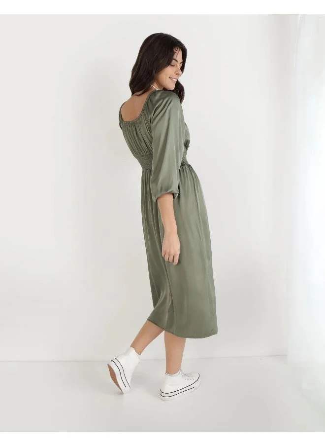 Aerie Sweetheart Neck Ruched Waist Dress