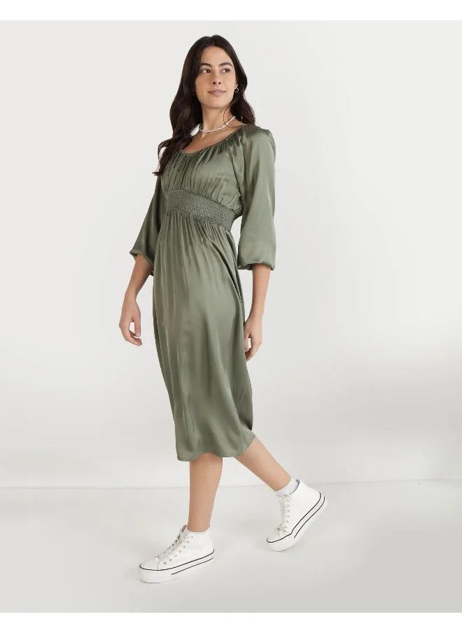 Aerie Sweetheart Neck Ruched Waist Dress