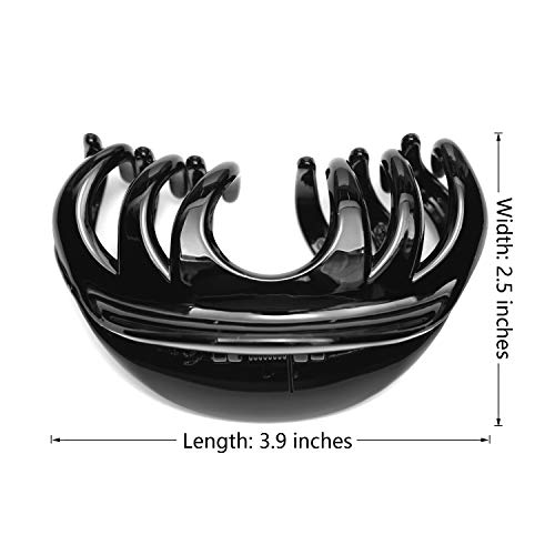 Youxuan 4 Inch Hair Claw for Women, Pretty Clip, Grip for Thick Hair, Black - Image 3
