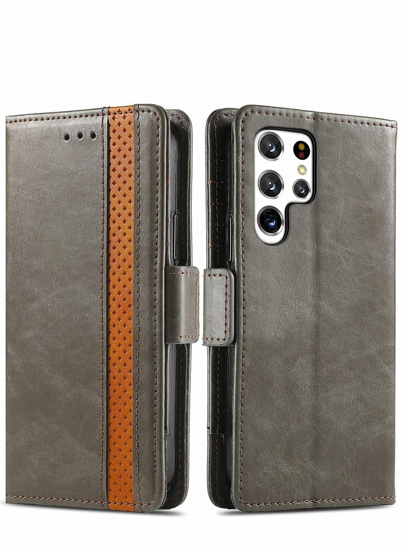 SYOSI حافظة لهاتف سامسونج S22 ألترا مع حماية RFID من الجلد حافظة محفظة لحامل بطاقة الائتمان تخزين بطاقة SIM ومفتاح قابلة للطي مضادة للصدمات جالاكسي 6.8'' - Image 1