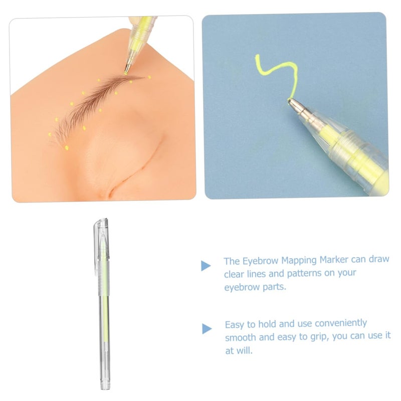 Beaupretty 1pc Marker Pen Eyebrow Tattoo Tool Precision Makeup Pen for Accurate Eyebrow Positioning Easy to Use for Makeup Artists and Practitioners Yellow - Image 2