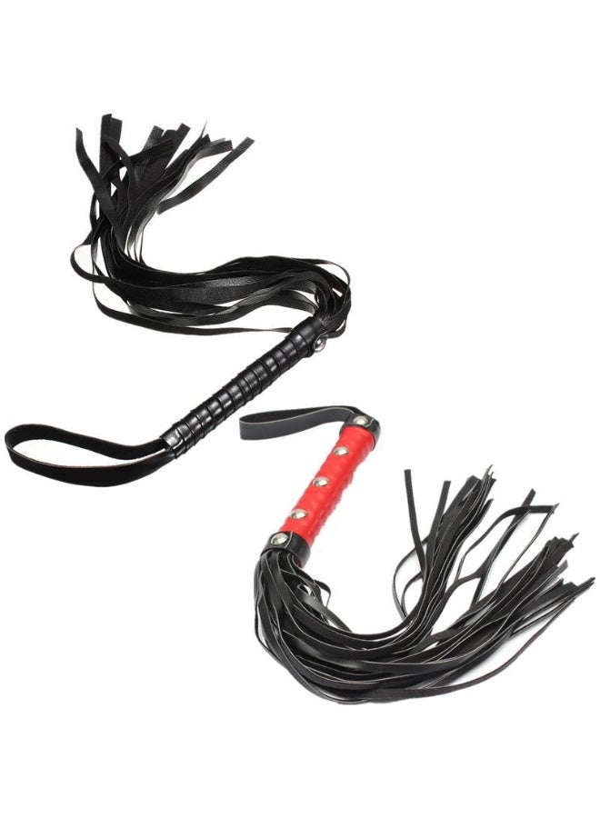 DOUGEI 2Piece Horse Whip,PU Leather Equestrian Riding Crop with Wristband & Grip for Horse Riding Training Outdoor Equestrian Cosplay - Image 4