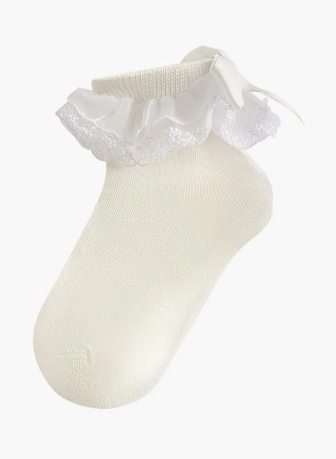 Celeste Pack of 3 Girls Socks with Embroidered Frill Detail Ramadan Collection