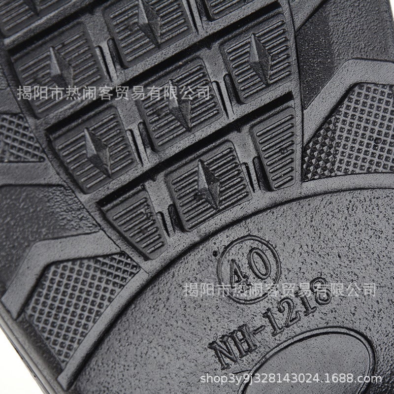 Rain Shoes Business Black Imitation Leather Waterproof Shoes Pvc Plastic Non-Slip Working Rubber Shoes Classic Kitchen Chef Shoes - Image 5