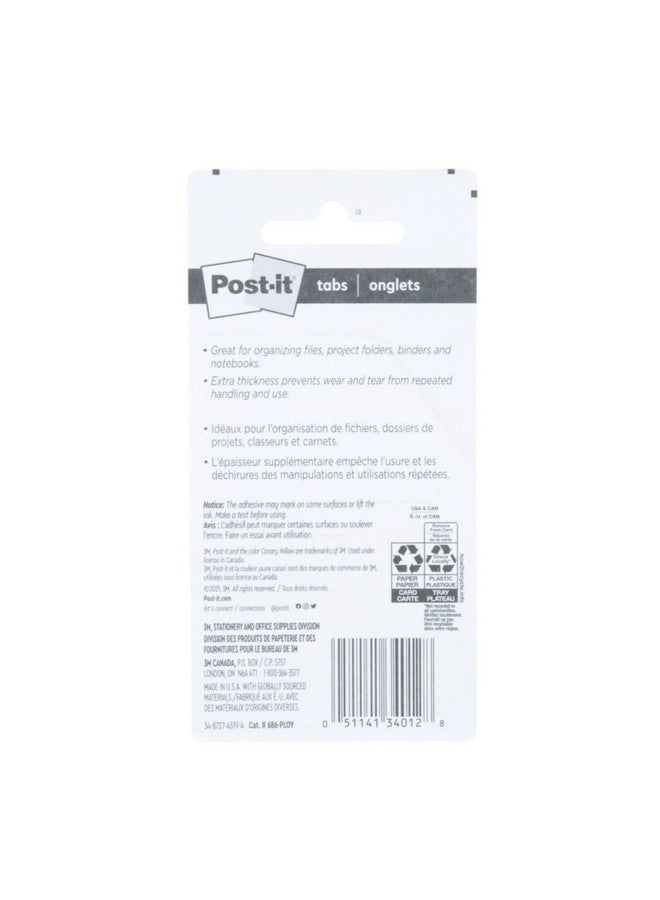 Post-it Tabs 2 In Solid Assorted Bright Colors 6 Tabs/Color 4 Colors 24 Tabs/Pack (686Ploy) - Image 4