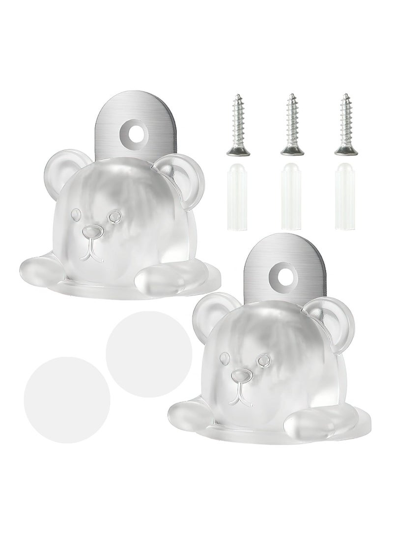 Zikra 2Pcs Magnetic Door Stoppers, Protect The Door from Collision When Opened, Cute Door Stop for Bottom of Door, No Drilling Magnetic Door Catch for Door of Bedroom, Balcony, Kitchen, Entry (Clear) - Image 1