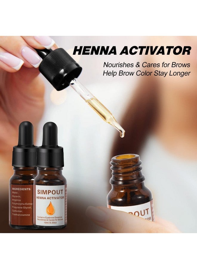 Simpout Henna Eyebrow Tint Kit Pure Natural Brow Color Kit, Instant Eyebrow Tinting Kit, Diy Eye Brow Coloring Kit At Home And Salon, Easy To Use (Dark Brown) - Image 4