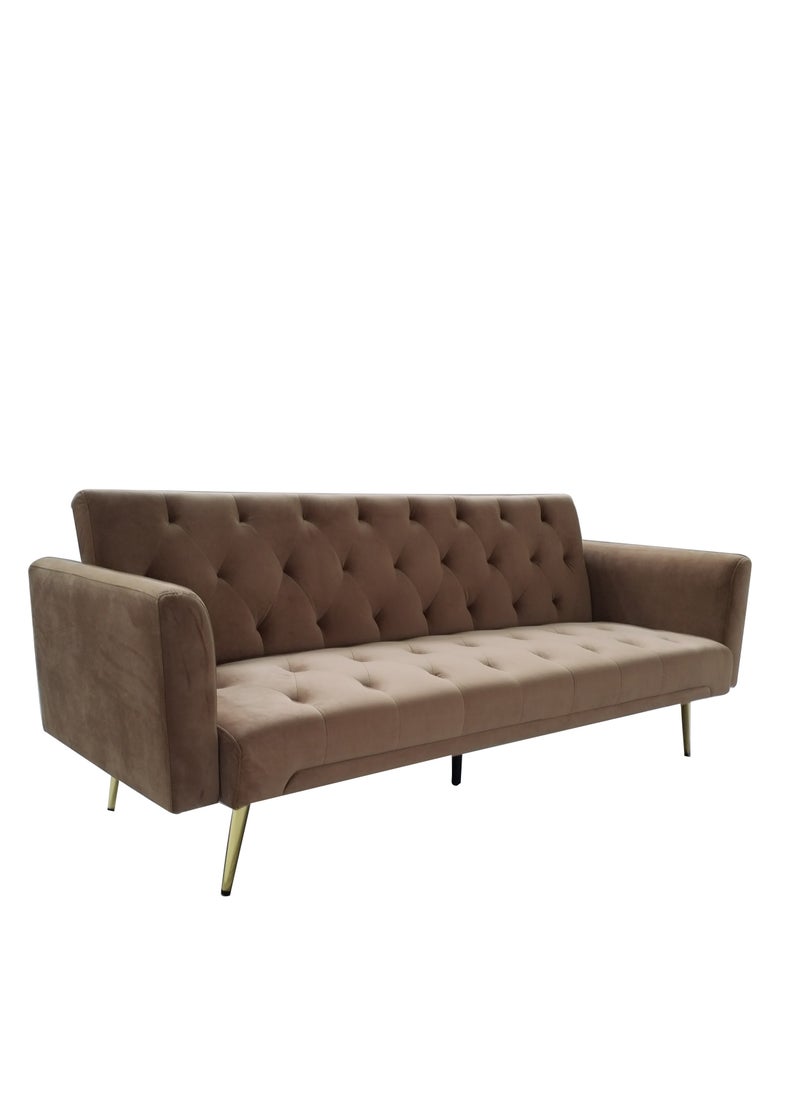 MAF furniture - MAF Modern Office Fabric Linen-Like Velvet Sofa Chair Loveseat Square Handrail Sofa Beds Hotel Leisure Sofa Set Couch BROWN color - Image 1