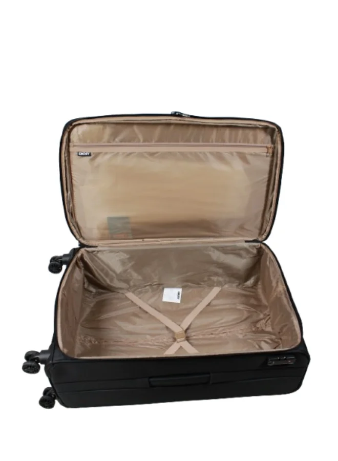 DKNY Black DKNY Established Softside Luggage on Wheels for Unisex | Ultra Lightweight ABS on with Spinner Wheels 4 Color Black for Women | Best Price UAE