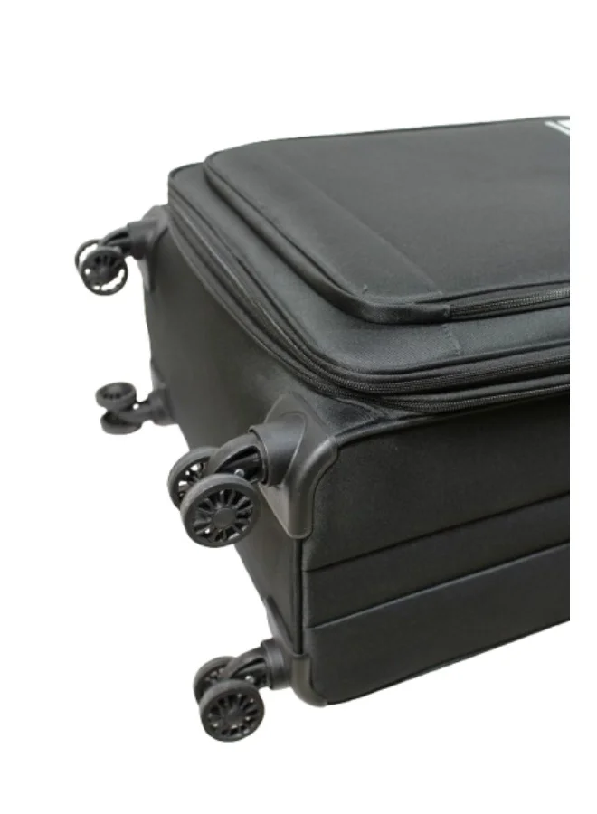 DKNY Black DKNY Established Softside Luggage on Wheels for Unisex | Ultra Lightweight ABS on with Spinner Wheels 4 Color Black for Women | Best Price UAE