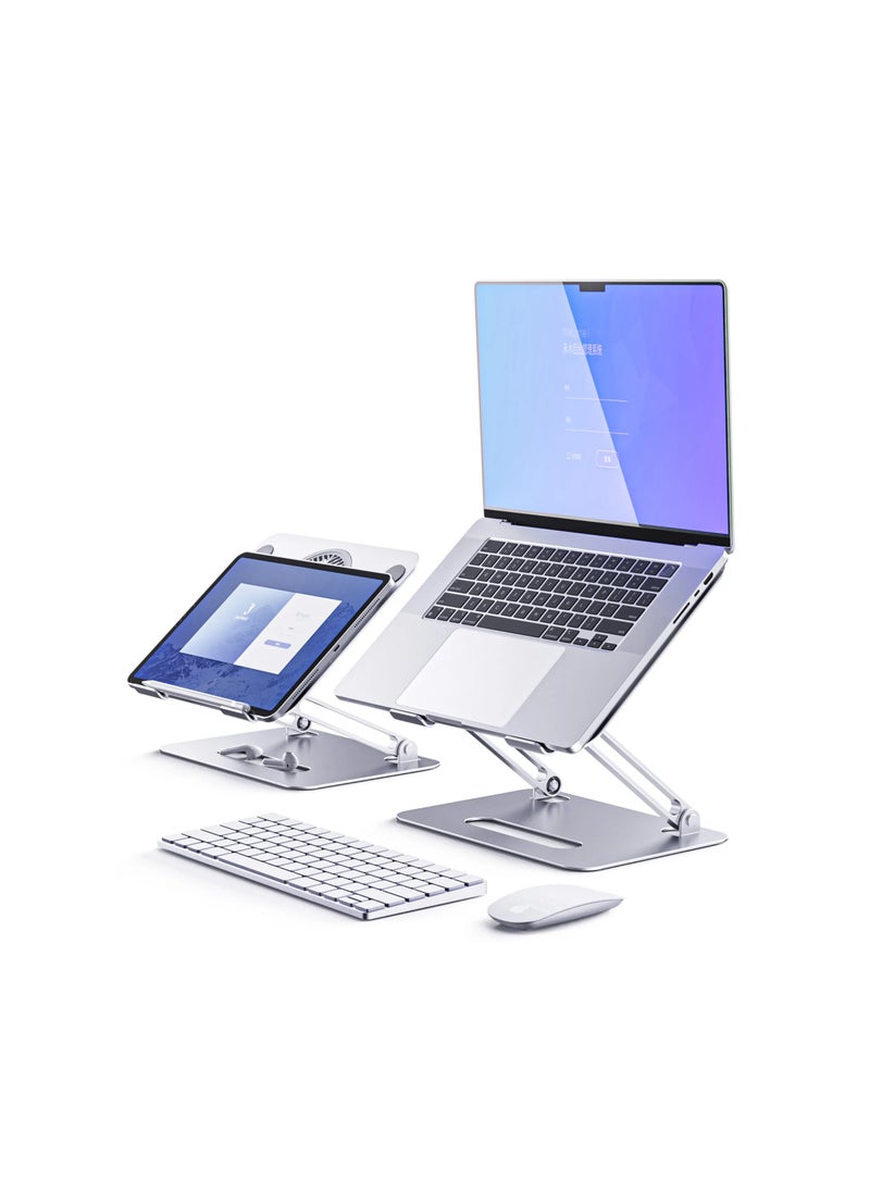 Generic - Height Adjustable Cooling Stand For Laptop Sturdy Desktop Stand Aluminum Dual fan cooling for tablet and laptop stands - Image 1