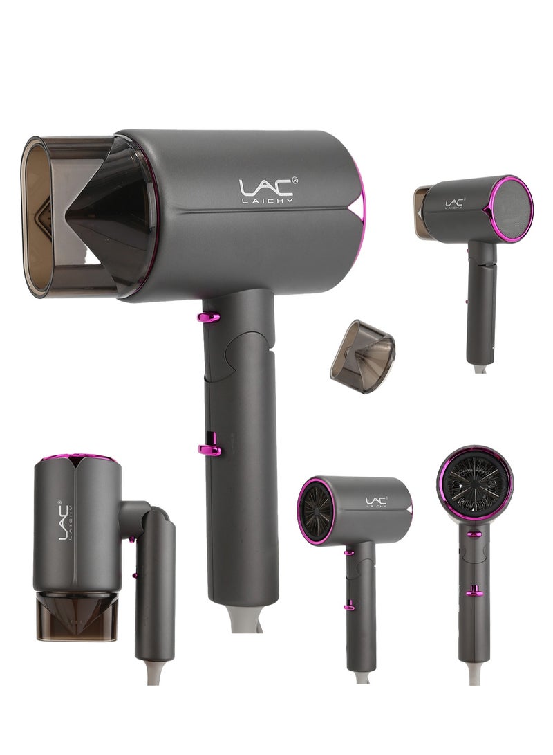 LAC LAICHY Salon Hair Dryer Professional Ionic Blow dryers 2000W Thermo-Control Hairdryer Fast Drying Low Noise Foldable with Concentrator and Diffuser - Image 1