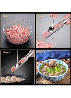 SYOSI 2 Piece Meatball Makers Stainless Steel Meatball Makers With Scoop Diy Meatball Making For Kitchen Home Cooking Tool For Making Shrimp Balls Fish Balls Beef Balls Chicken Balls  - Image 5