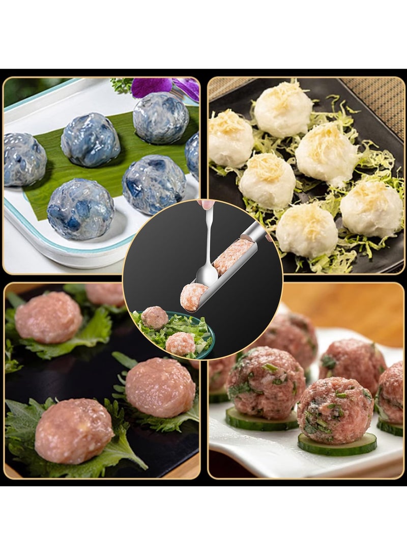 SYOSI - 2 Piece Meatball Makers Stainless Steel Meatball Makers With Scoop Diy Meatball Making For Kitchen Home Cooking Tool For Making Shrimp Balls Fish Balls Beef Balls Chicken Balls - Image 1