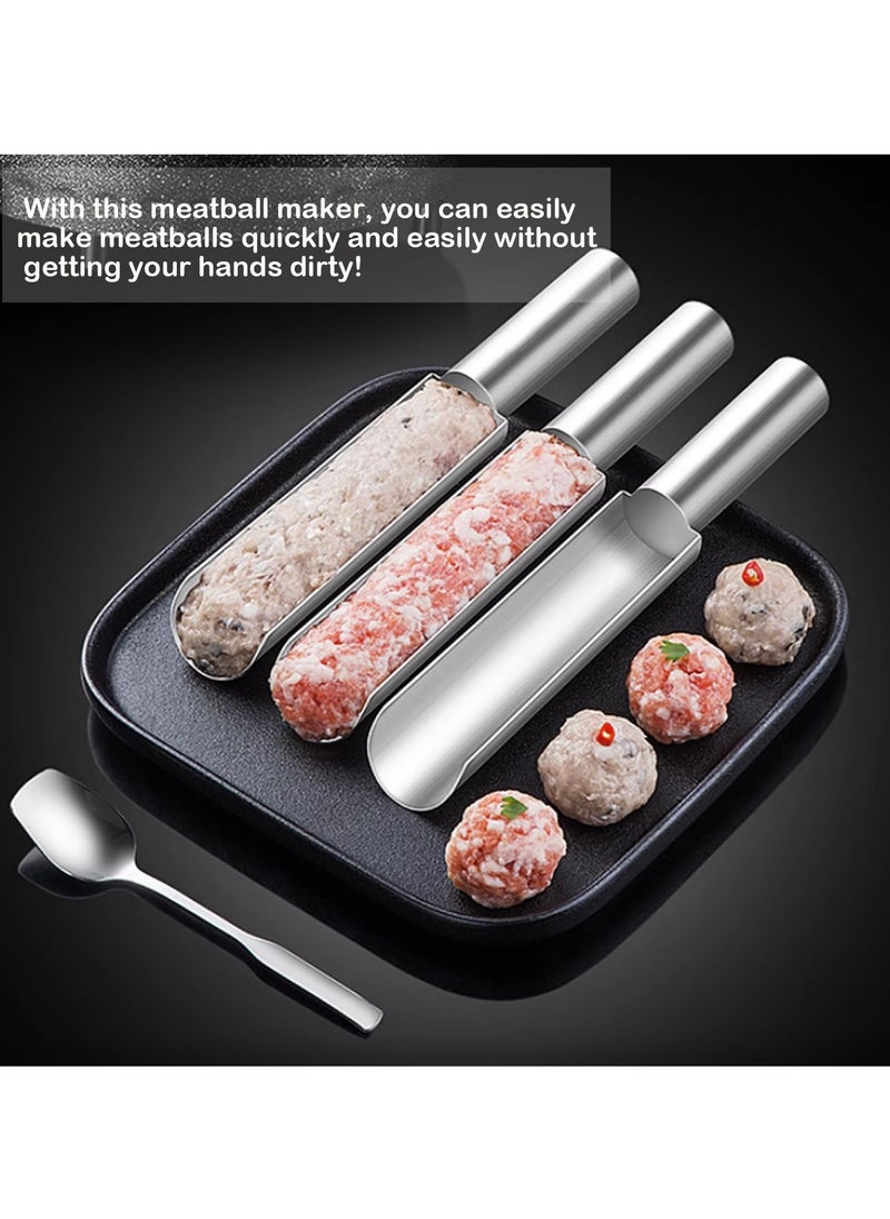 SYOSI - 2 Piece Meatball Makers Stainless Steel Meatball Makers With Scoop Diy Meatball Making For Kitchen Home Cooking Tool For Making Shrimp Balls Fish Balls Beef Balls Chicken Balls - Image 1